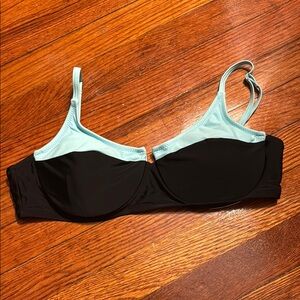 Black and Light Blue Women's Bikini Top